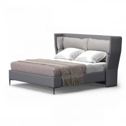 VIG Modrest Jolene - Eastern King Dark & Light Grey Leatherette Bed Beds & Headboards