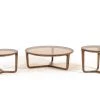 VIG Modrest Jordi Modern 3-Piece Walnut Coffee Table Set Living Room