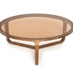 VIG Modrest Jordi Modern 3-Piece Walnut Coffee Table Set Living Room