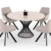 VIG Modrest Joyce Modern Round White Cultured Marble Dining Table Dining Room
