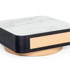 VIG Modrest Peak - Modern Black Oak Coffee Table By Hollywood Glam Living Room