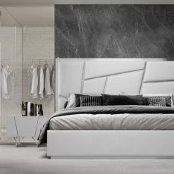 VIG Modrest Chrysler Modern White Bonded Leather Bed