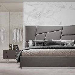 VIG Beds & Headboards Modrest Chrysler Modern Grey Bedroom Set
