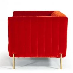 VIG Divani Casa Karla - Modern Red & Orange Dual-tone Velvet Sofa By Hollywood Glam Living Room