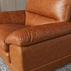 VIG Divani Casa Kendrick - Traditional Modern Cognac Leather Sofa Set