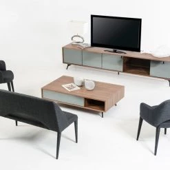 VIG Modrest Kennedy Modern Walnut TV Stand