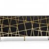 VIG Modrest Kilson - Modern Black Oak & Champagne Gold Buffet Living Room