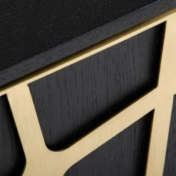 VIG Modrest Kilson - Modern Black Oak & Champagne Gold Buffet Living Room