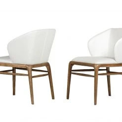 VIG Modrest Kipling Modern Cream & Walnut Dining Chair Dining Room