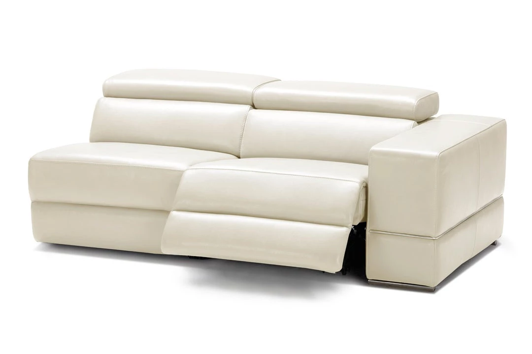 VIG Divani Casa Hilgard - Modern Light Grey Leather Left Facing Sectional Sofa With Recliners Living Room