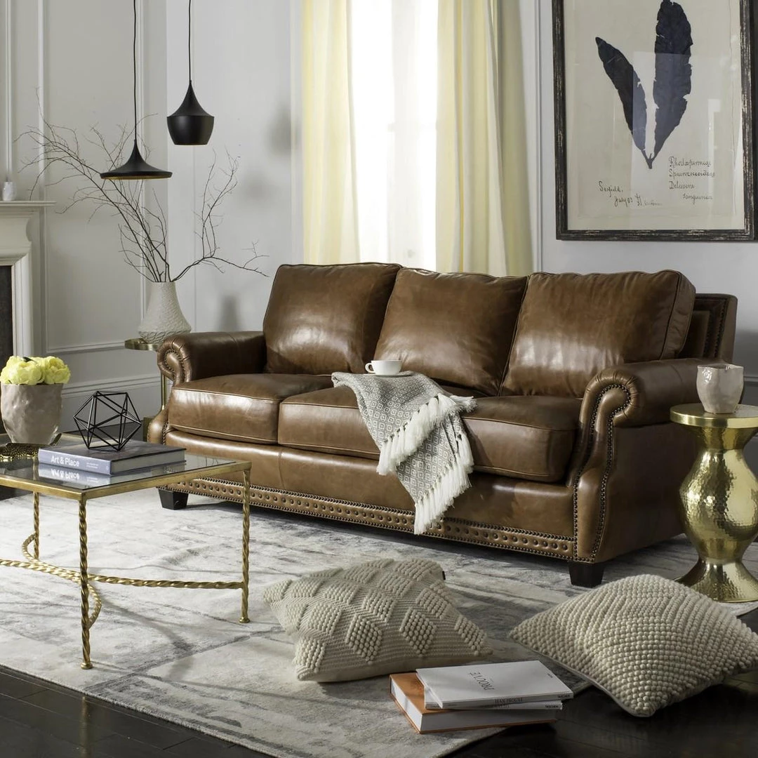 Safavieh Living Room Brayton Leather Sofa