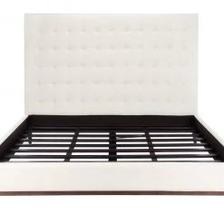 Safavieh Tsarina Cream Velvet Tufted Bed Bedroom