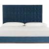 Safavieh Bedroom Tsarina Dusty Blue Velvet Tufted Bed