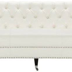Safavieh Miller Tufted Leather Sofa Living Room