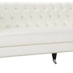 Safavieh Miller Tufted Leather Sofa Living Room