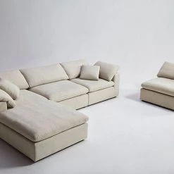 VIG Kramer Modern Modular Cream Fabric Sectional Sofa