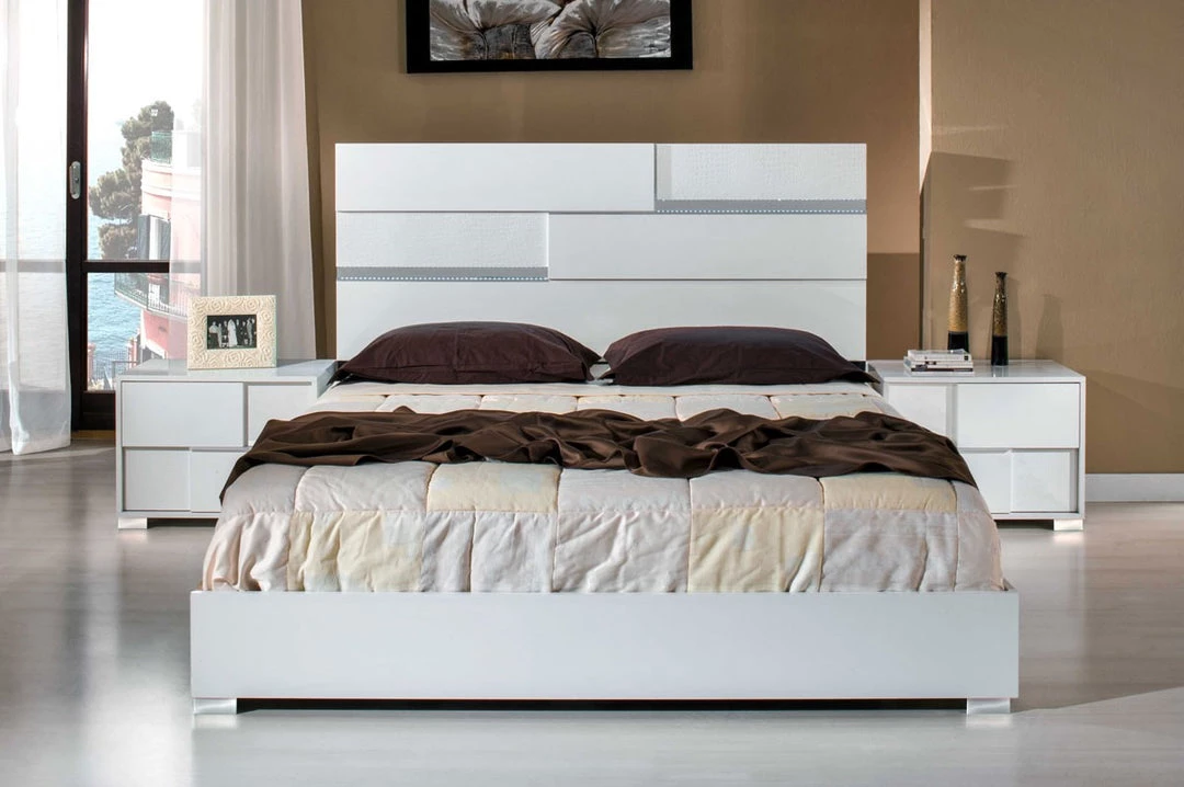 VIG Beds & Headboards Modrest Ancona Italian Modern White Bedroom Set By Hollywood Glam