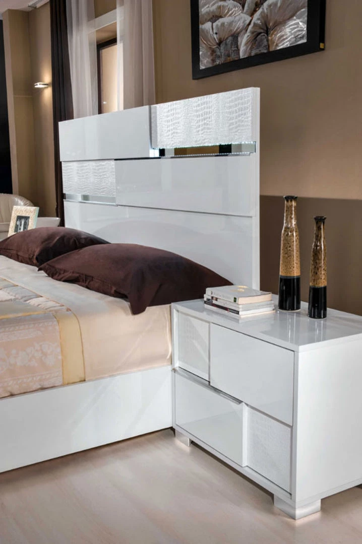VIG Beds & Headboards Modrest Ancona Italian Modern White Bedroom Set By Hollywood Glam