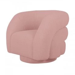 VIG Living Room Modrest Lamar - Modern Pink Sherpa Accent Chair