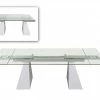 VIG Modrest Latrobe - Modern Extendable Quartz Stone & Glass Dining Table