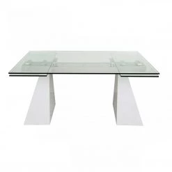VIG Modrest Latrobe - Modern Extendable Quartz Stone & Glass Dining Table