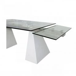 VIG Modrest Latrobe - Modern Extendable Quartz Stone & Glass Dining Table