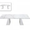 VIG Modrest Latrobe - Modern White Ceramic Quartz 118" Extendable Dining Table