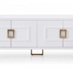VIG Living Room Modrest Leah - Contemporary White High Gloss & Champagne Gold Buffet