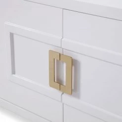 VIG Living Room Modrest Leah - Contemporary White High Gloss & Champagne Gold Buffet