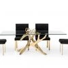 VIG Modrest Legend Modern Glass & Gold Dining Table Dining Room