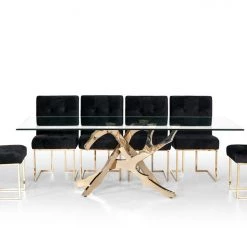 VIG Modrest Legend Modern Glass & Gold Dining Table Dining Room