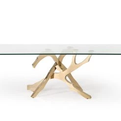 VIG Modrest Legend Modern Glass & Gold Dining Table Dining Room
