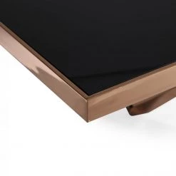 VIG Modrest Legend - Modern Black Glass & Rosegold Dining Table