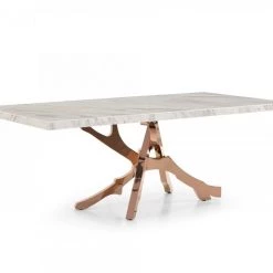 VIG Modrest Legend - Modern White Marble & Rosegold Dining Table Dining Room