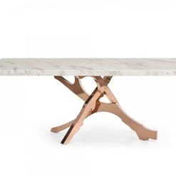 VIG Modrest Legend - Modern White Marble & Rosegold Dining Table Dining Room