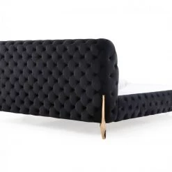 VIG Modrest Legend - Modern Black Velvet & Rosegold Bed