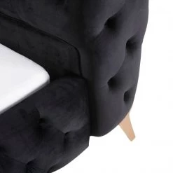 VIG Modrest Legend - Modern Black Velvet & Rosegold Bed