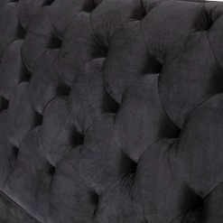 VIG Modrest Legend - Modern Black Velvet & Rosegold Bed