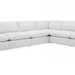 VIG Divani Casa Lennon - Transitional White Fabric Sectional Sofa Set
