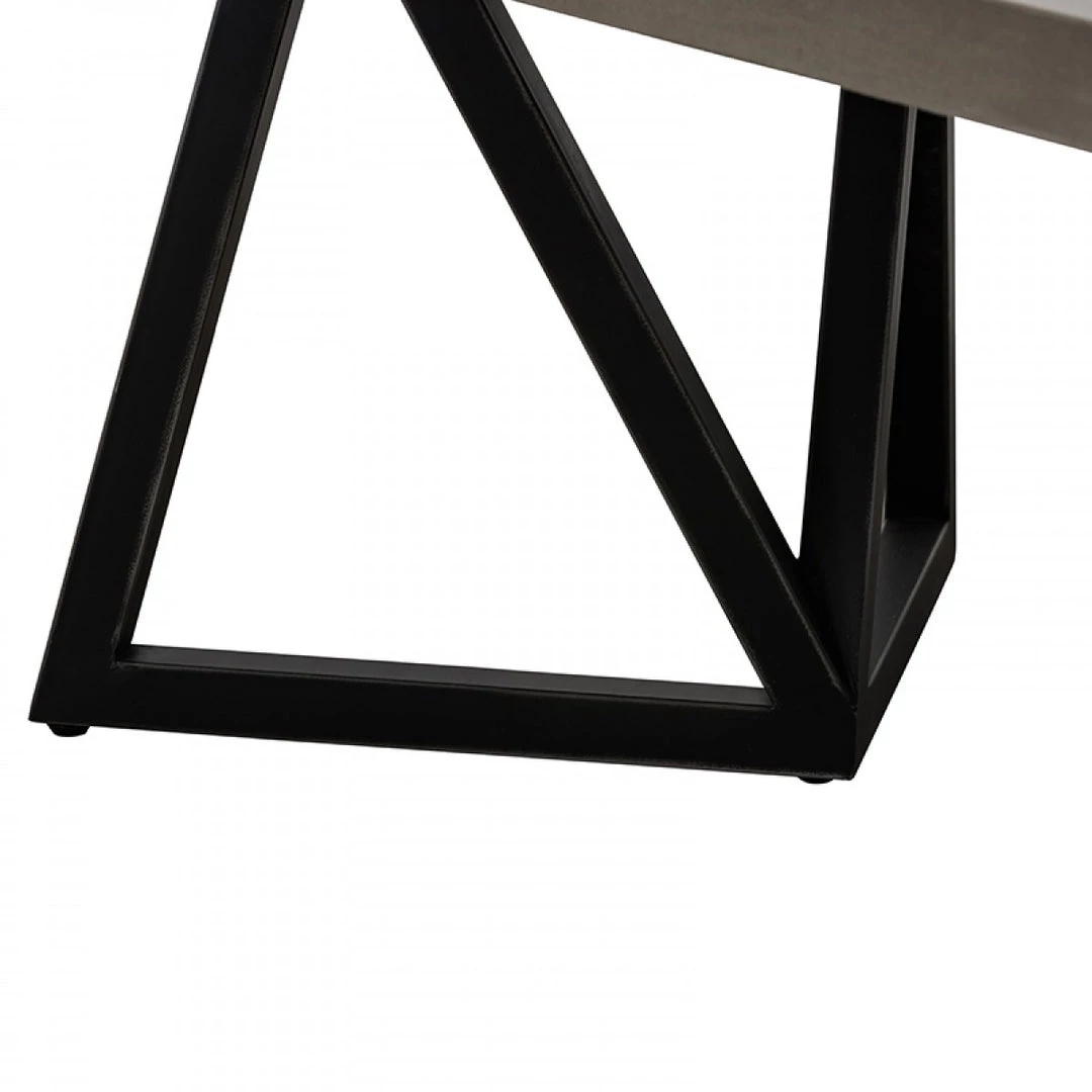 VIG Modrest Richmond Modern Concrete & Black Metal Coffee Table Living Room