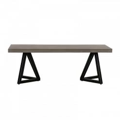 VIG Modrest Richmond Modern Concrete & Black Metal Coffee Table Living Room
