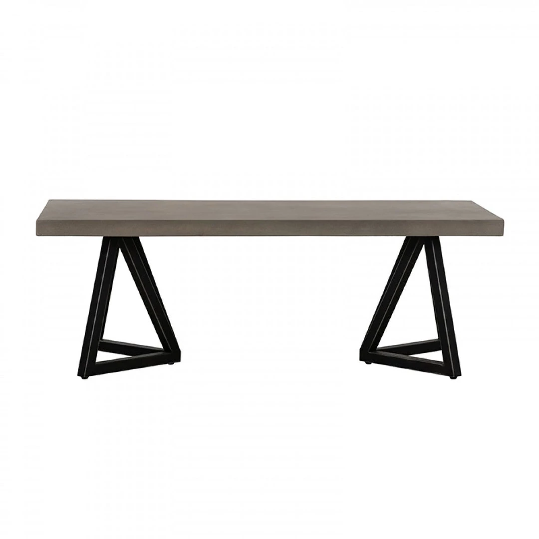 VIG Modrest Richmond Modern Concrete & Black Metal Coffee Table Living Room
