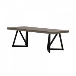 VIG Modrest Richmond Modern Concrete & Black Metal Coffee Table Living Room