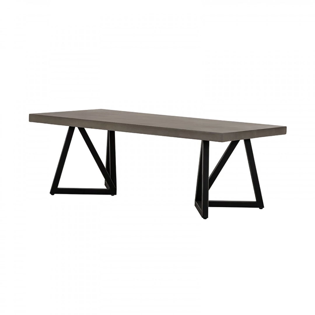VIG Modrest Richmond Modern Concrete & Black Metal Coffee Table Living Room