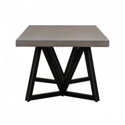 VIG Modrest Richmond Modern Concrete & Black Metal Coffee Table Living Room