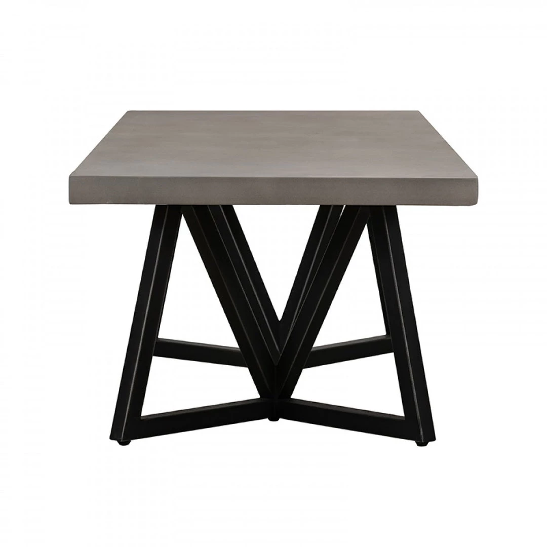 VIG Modrest Richmond Modern Concrete & Black Metal Coffee Table Living Room