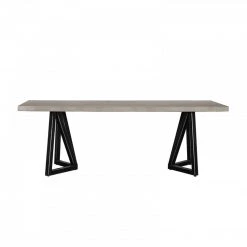 VIG Dining Room Modrest Richmond Modern Concrete & Black Metal Dining Table