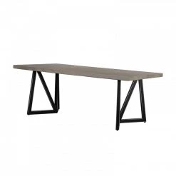 VIG Dining Room Modrest Richmond Modern Concrete & Black Metal Dining Table