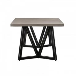 VIG Dining Room Modrest Richmond Modern Concrete & Black Metal Dining Table