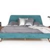 VIG Modrest Lewis Mid-Century Modern Teal & Walnut Bed